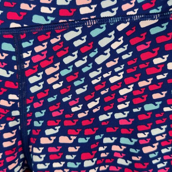 Vineyard Vines Performance Leggings Womens Small Blue Whale Logo Cropped Workout - Picture 2 of 13